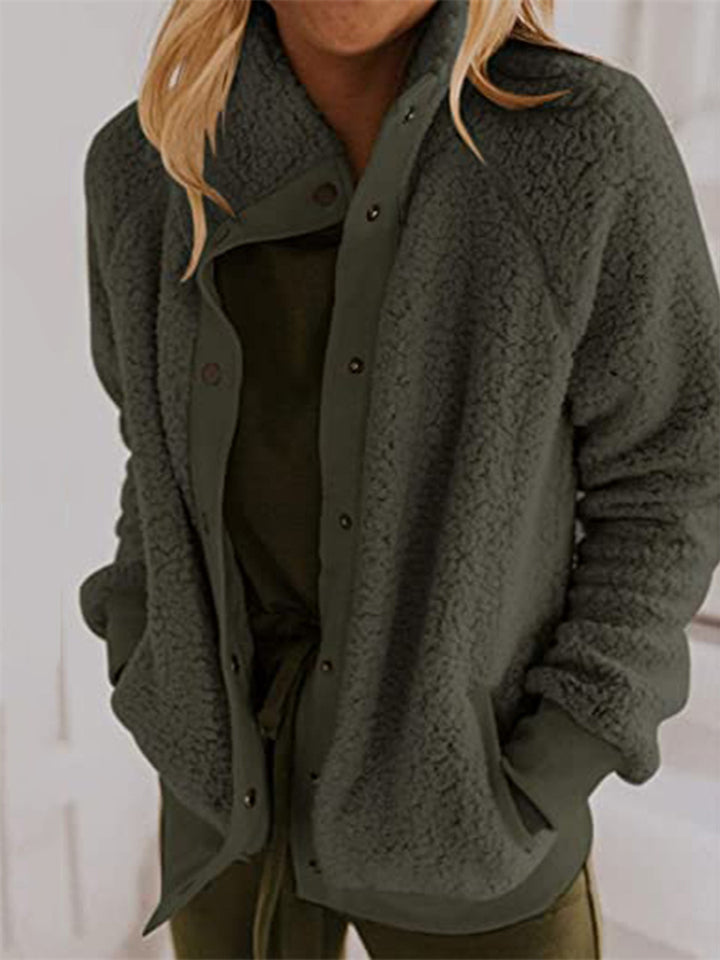 Casual Style Solid Color Loose Button Sweater Coat Shopvhs.com